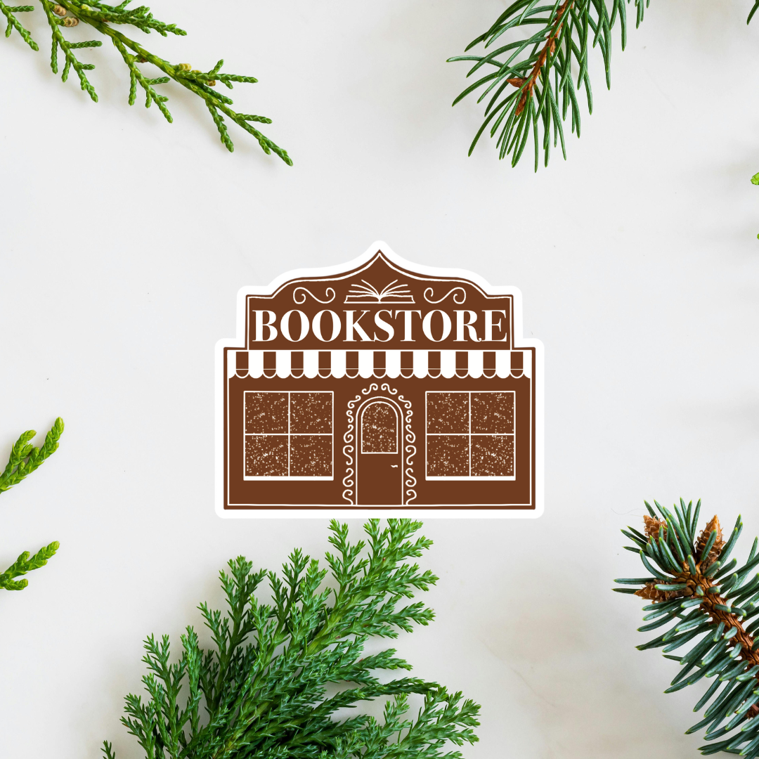 Gingerbread Bookstore- Sticker