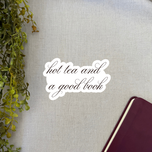 Hot Tea and a Good Book - Sticker