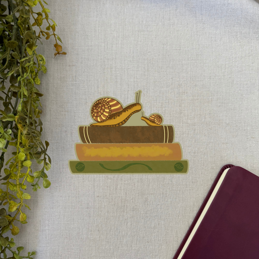 Snail Book Stack - Sticker